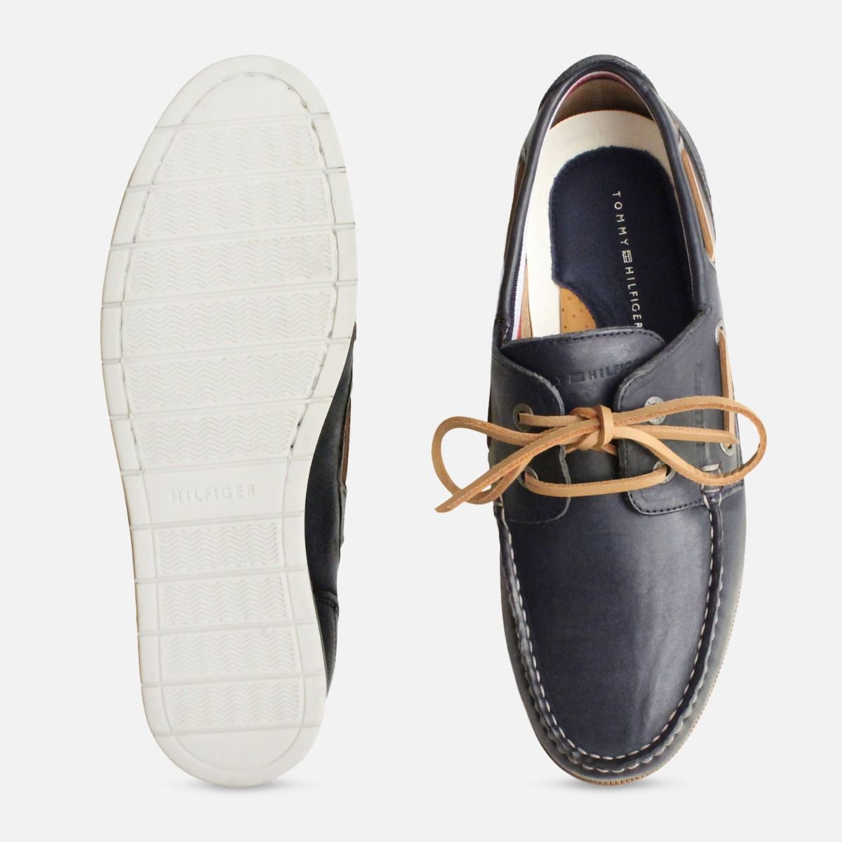 Tommy Hilfiger Navy Blue Lace Up Coast Boat Shoes