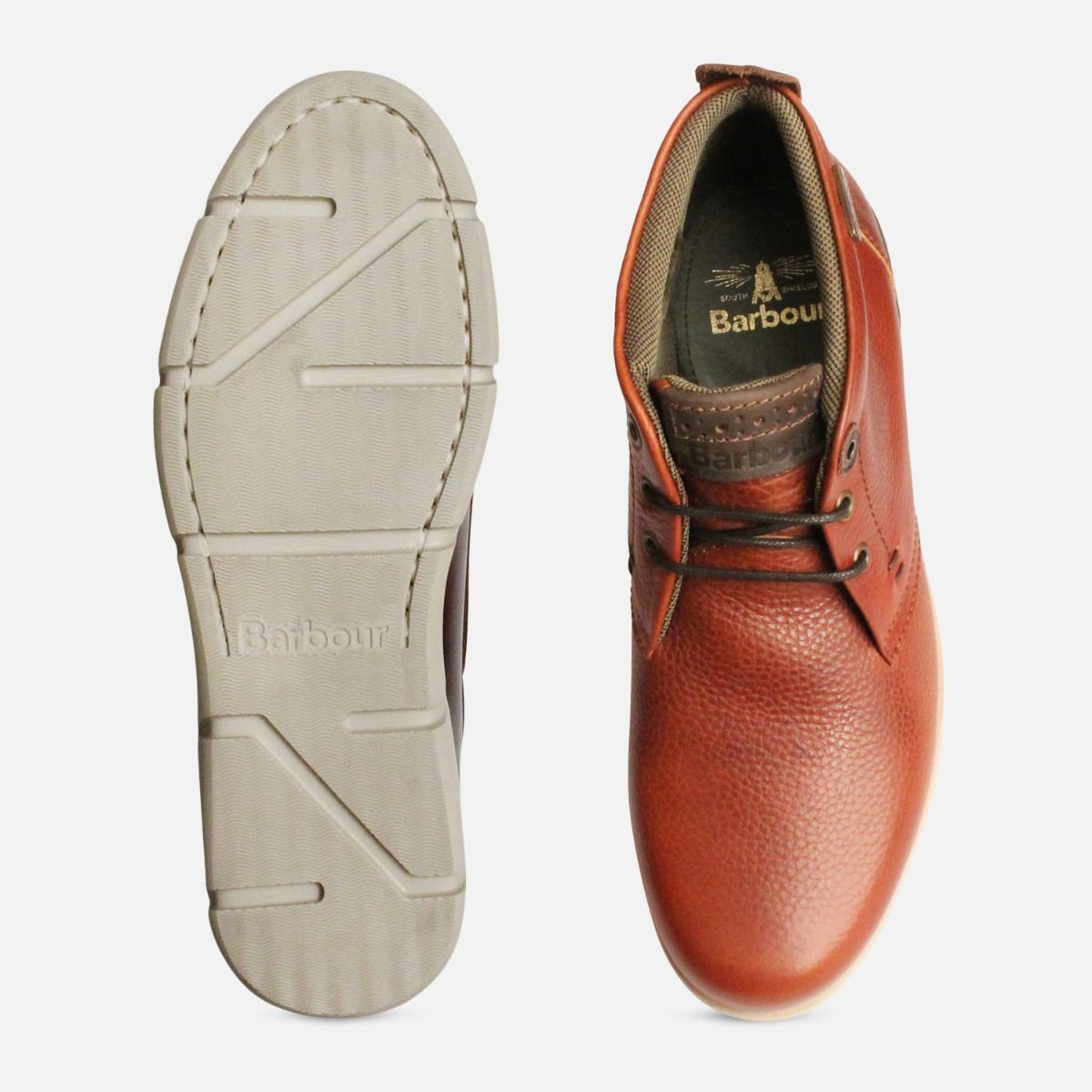 Tumble Grain Casual Mens Cognac Barbour Boots