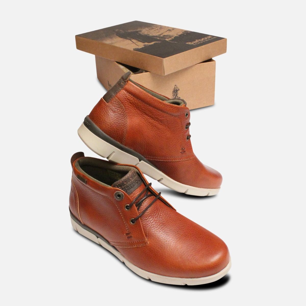 Tumble Grain Casual Mens Cognac Barbour Boots