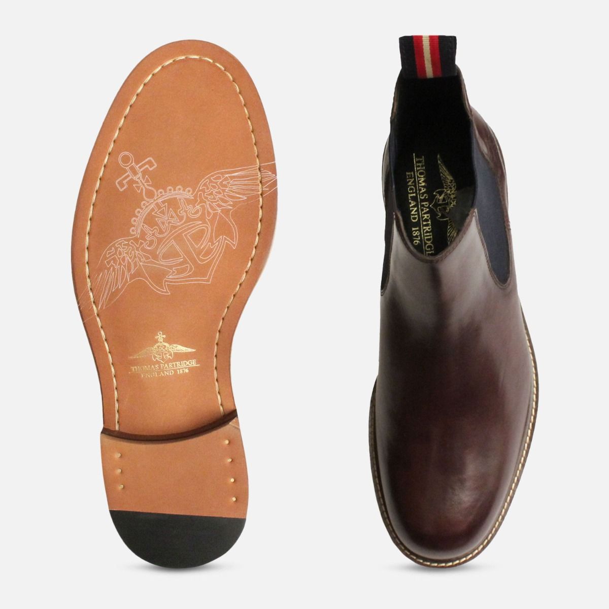 Thomas Partridge Brown Mens Cranwell Chelsea Boots