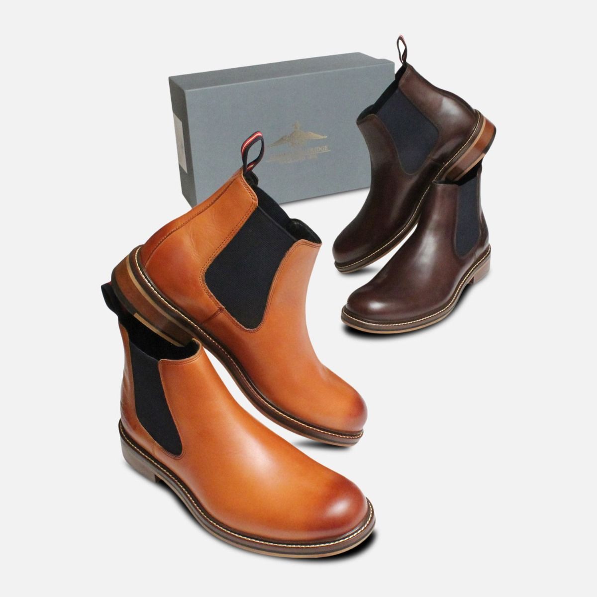 Thomas Partridge Brown Mens Cranwell Chelsea Boots