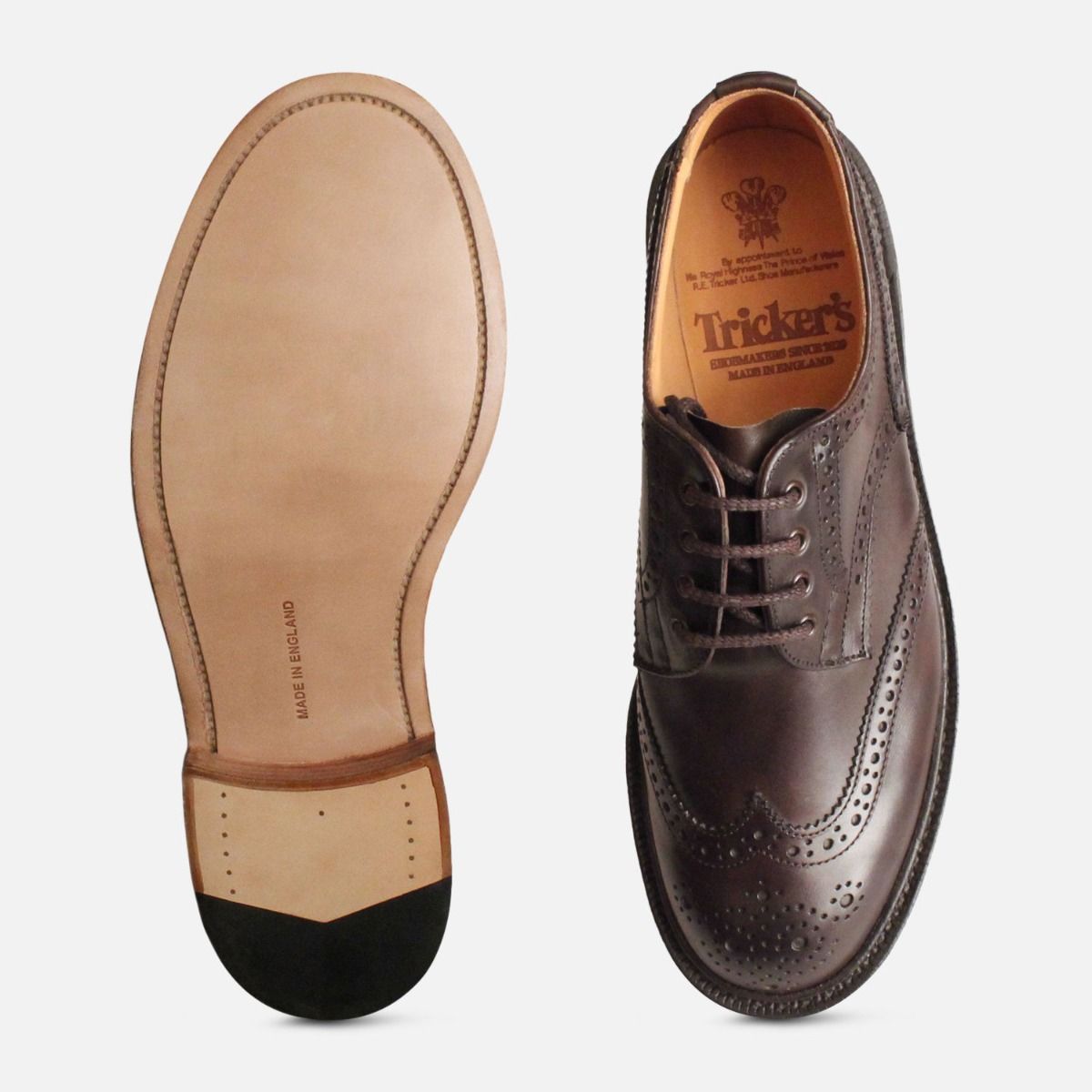 Trickers Anne in Dark Brown Ladies Brogue Shoes