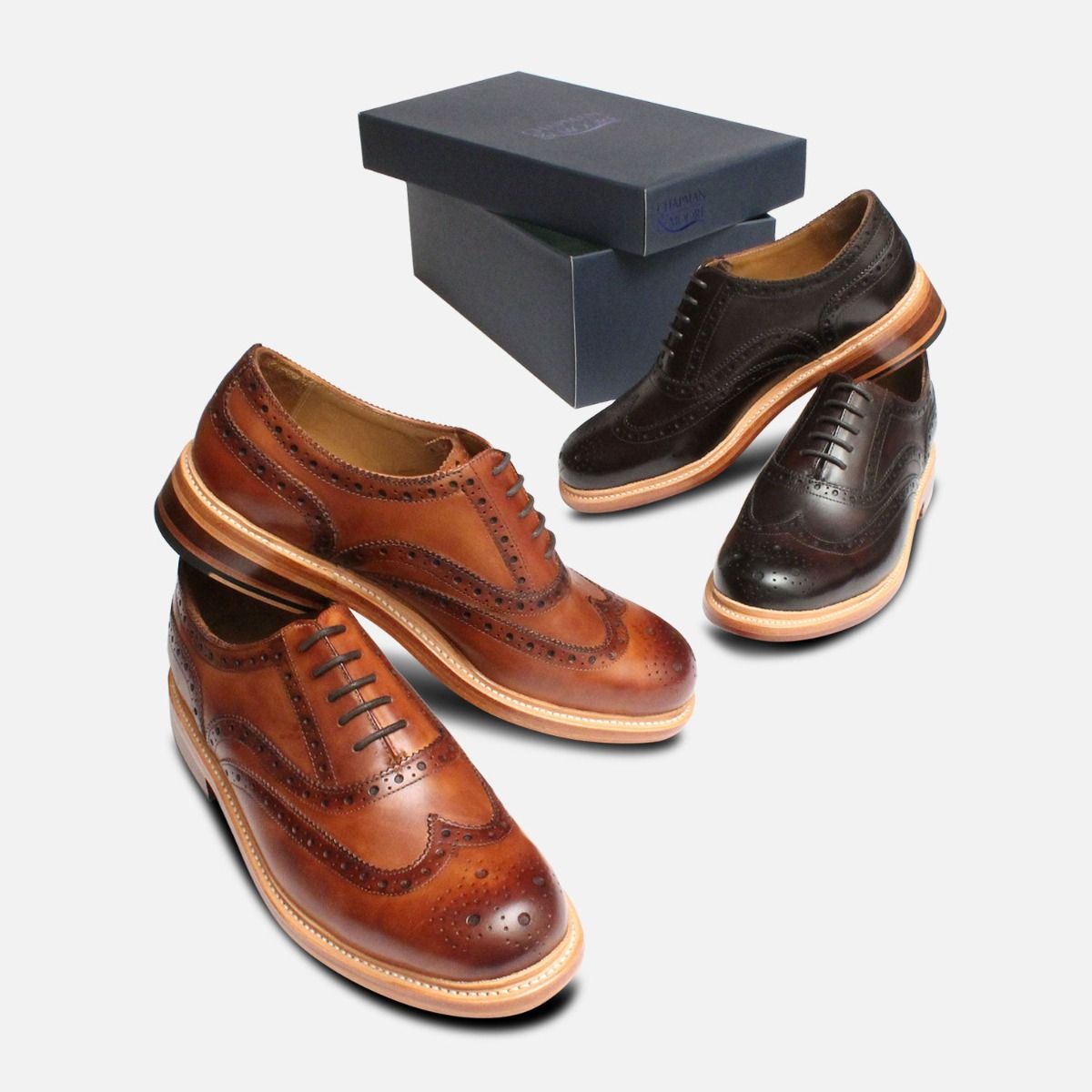 Luxury Chapman Oxford Brogues in Dark Brown