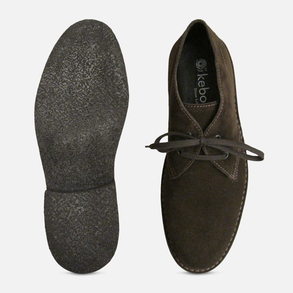 Mens Dark Brown Suede Italian Desert Boot