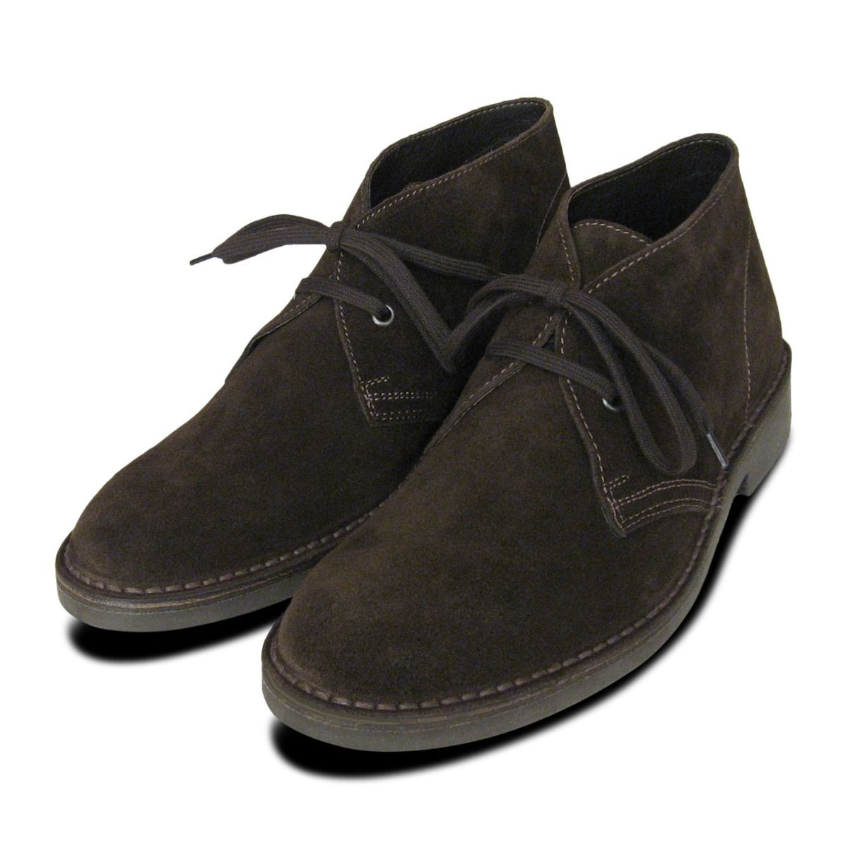 Mens Dark Brown Suede Italian Desert Boot