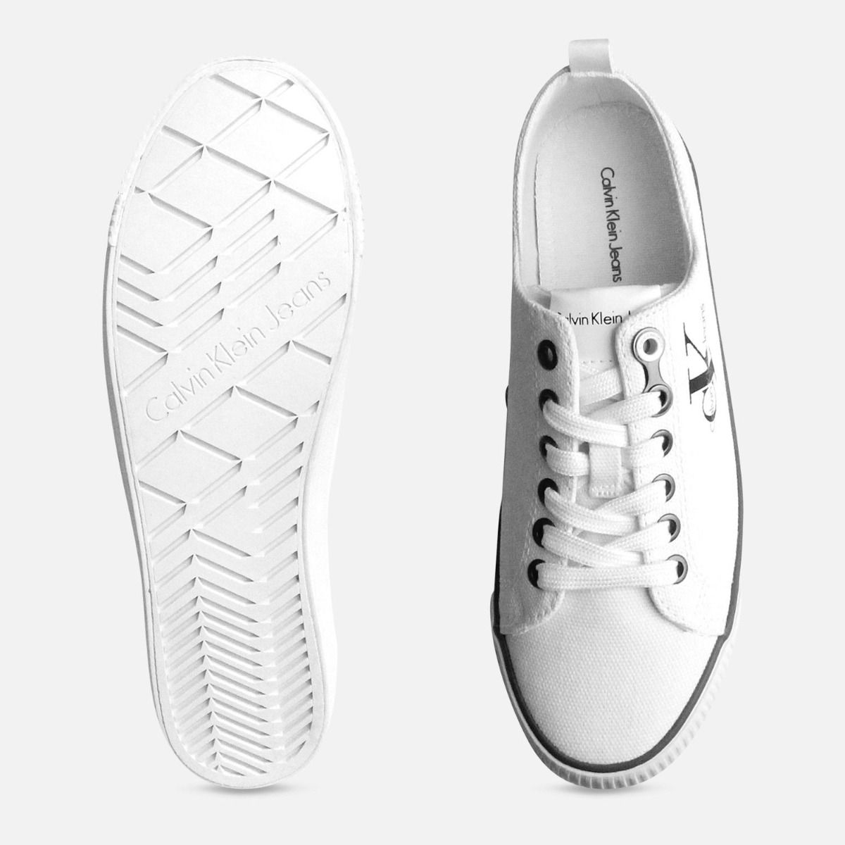 Calvin Klein White Canvas Dora Trainers for Women