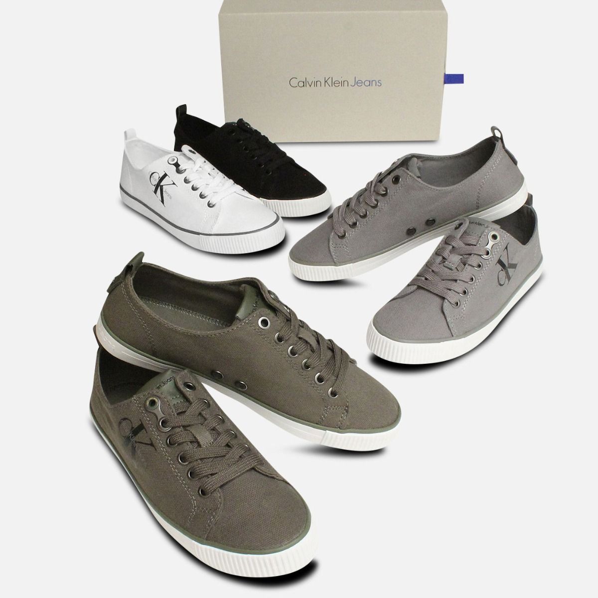 Calvin Klein White Canvas Dora Trainers for Women
