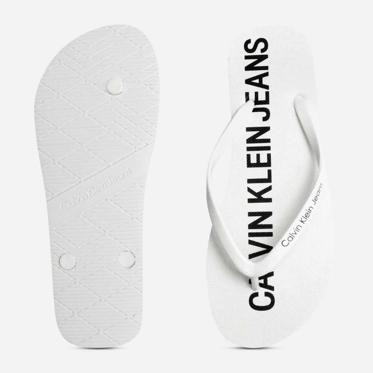 Calvin Klein Designer Dori Flip Flop Sandals in White