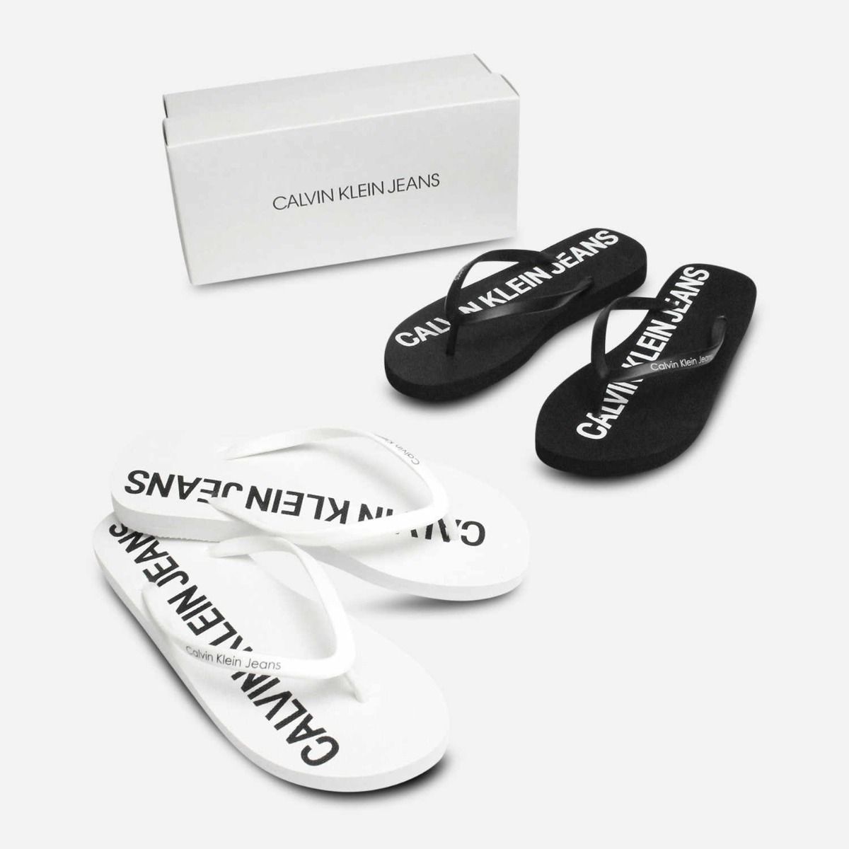 Calvin Klein Designer Dori Flip Flop Sandals in White