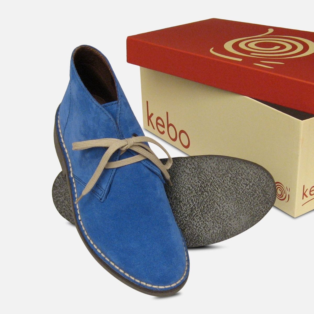 Ladies Blue Suede Italian Arthur Knight Desert Boots