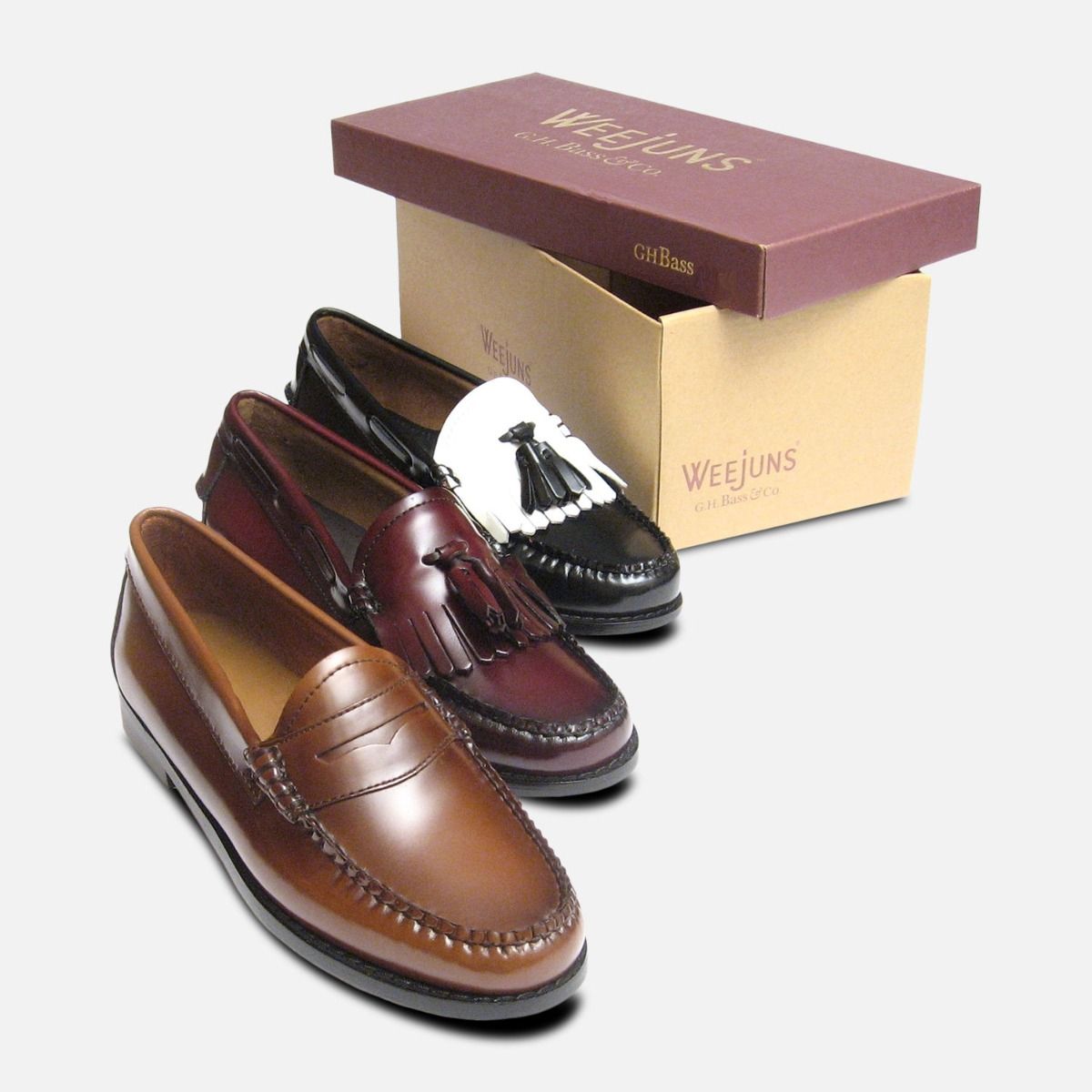 Ladies Two Tone Black & White Tassel Loafers