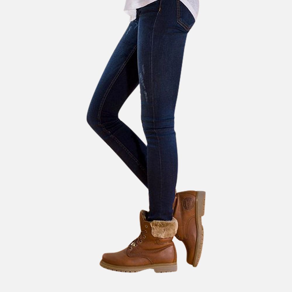 Panama Jack Ladies Havana Joe Fur Collar Boots in Brown Leather