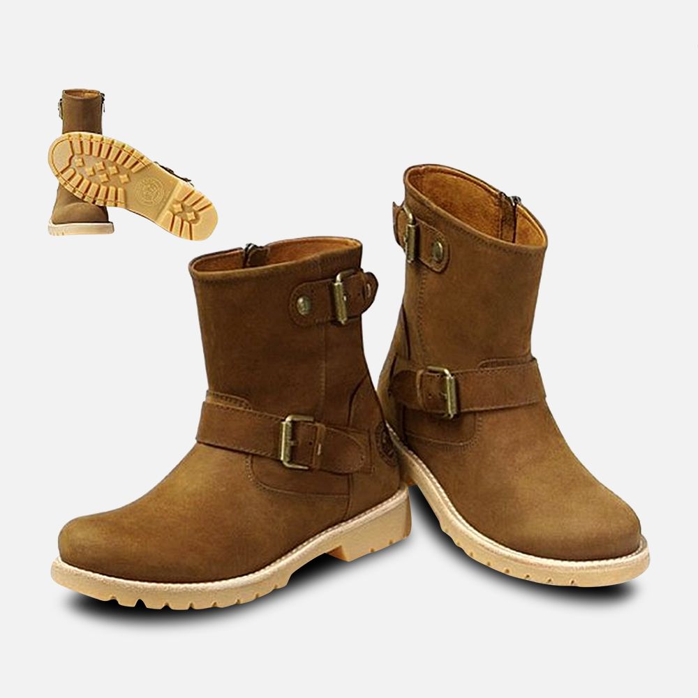 Panama Jack Ladies Feline Zip Boots in Brown Nubuck