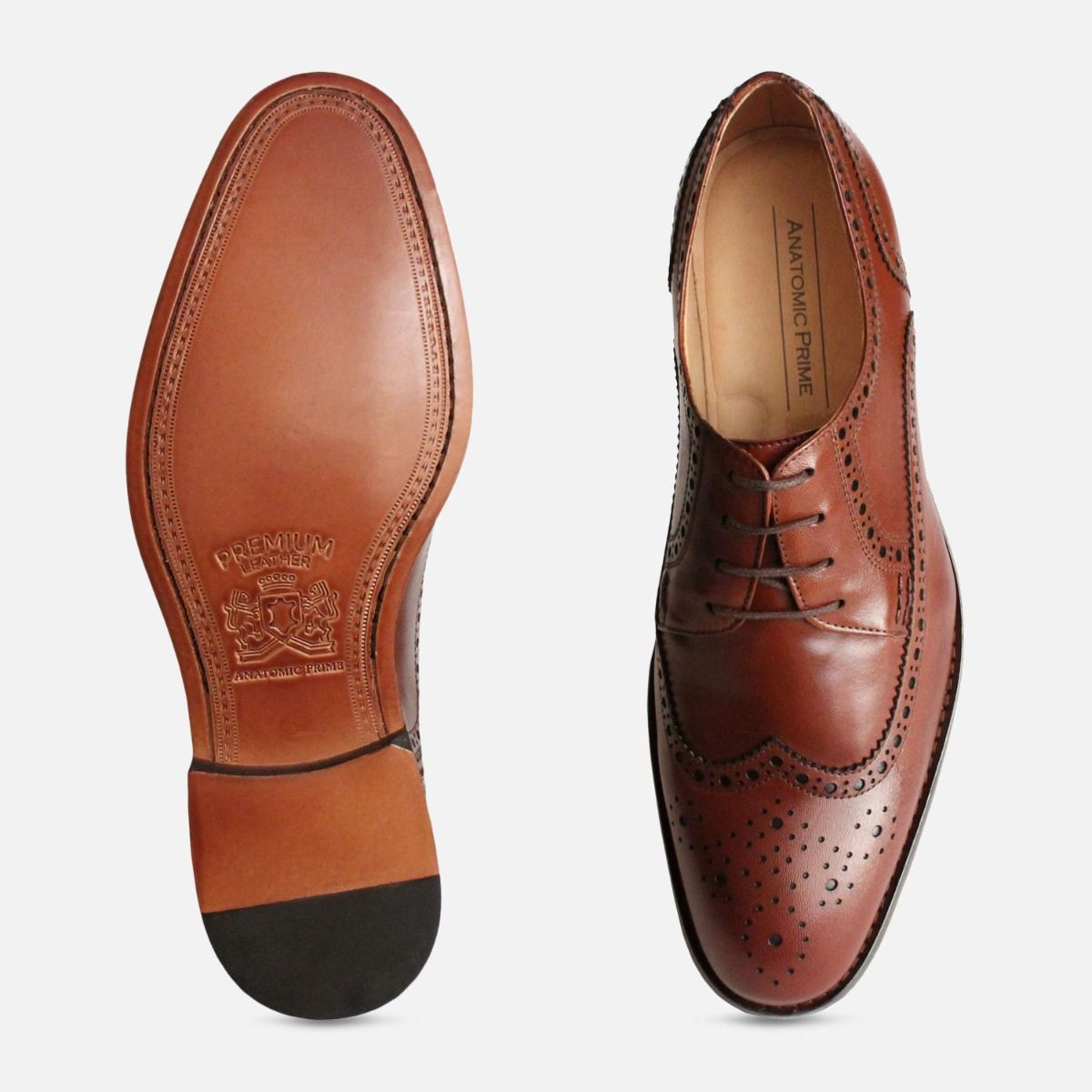 Kidskin Brown Wingcap Brogues by Anatomic Prime