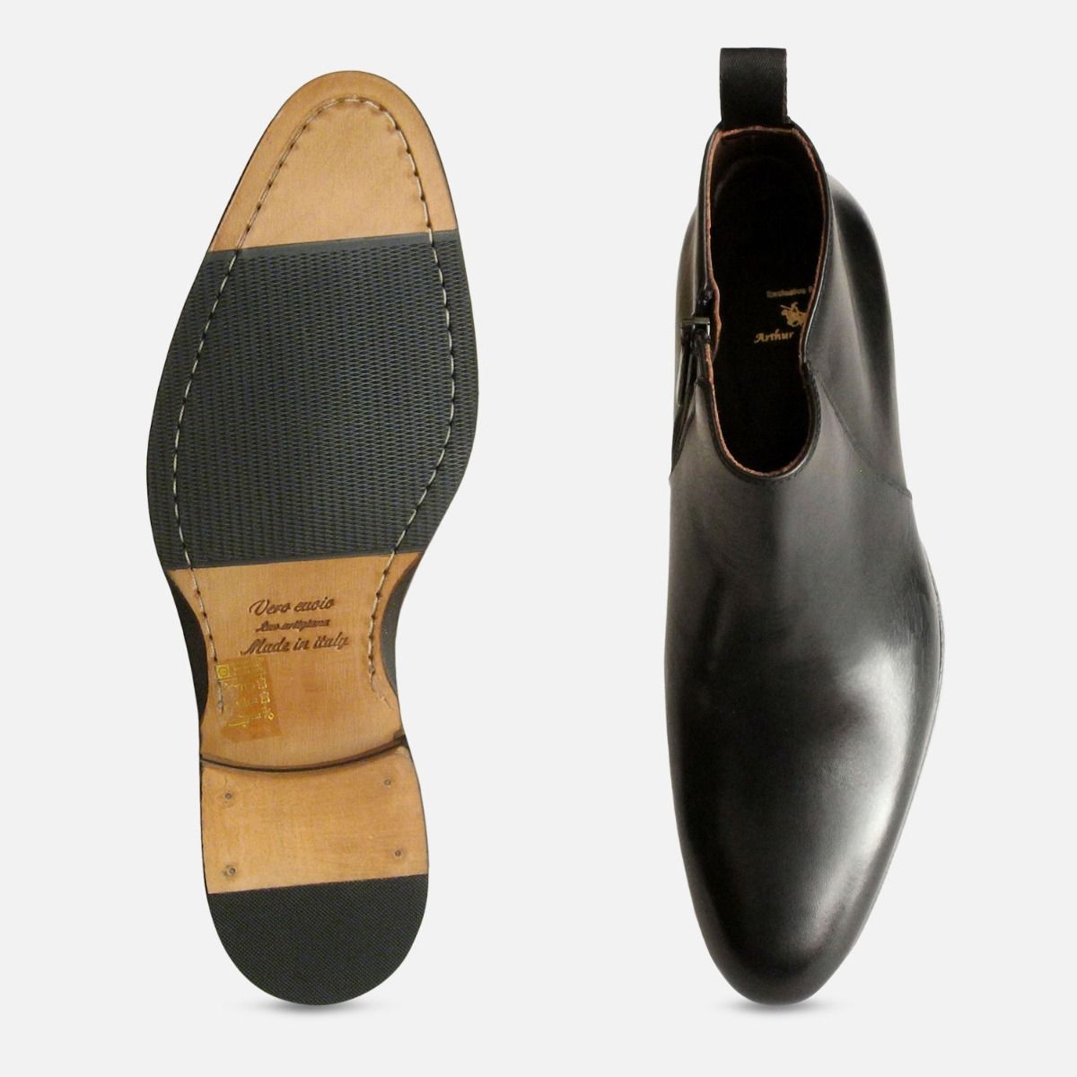 Zip Boots in Black by Arthur Knight Italy