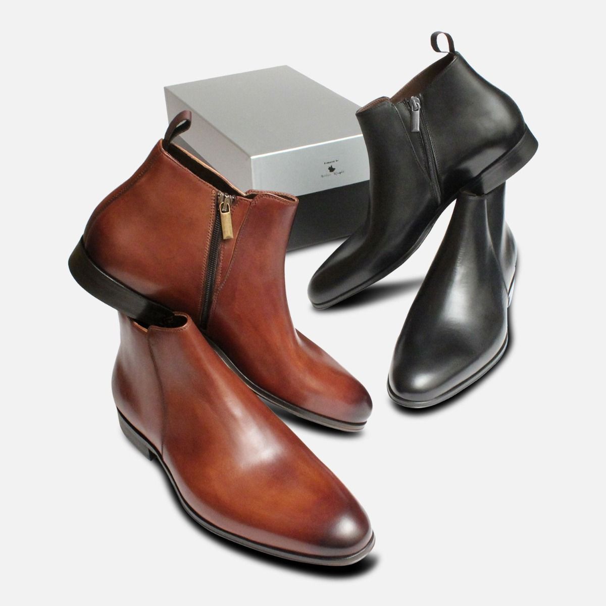 Zip Boots in Black by Arthur Knight Italy