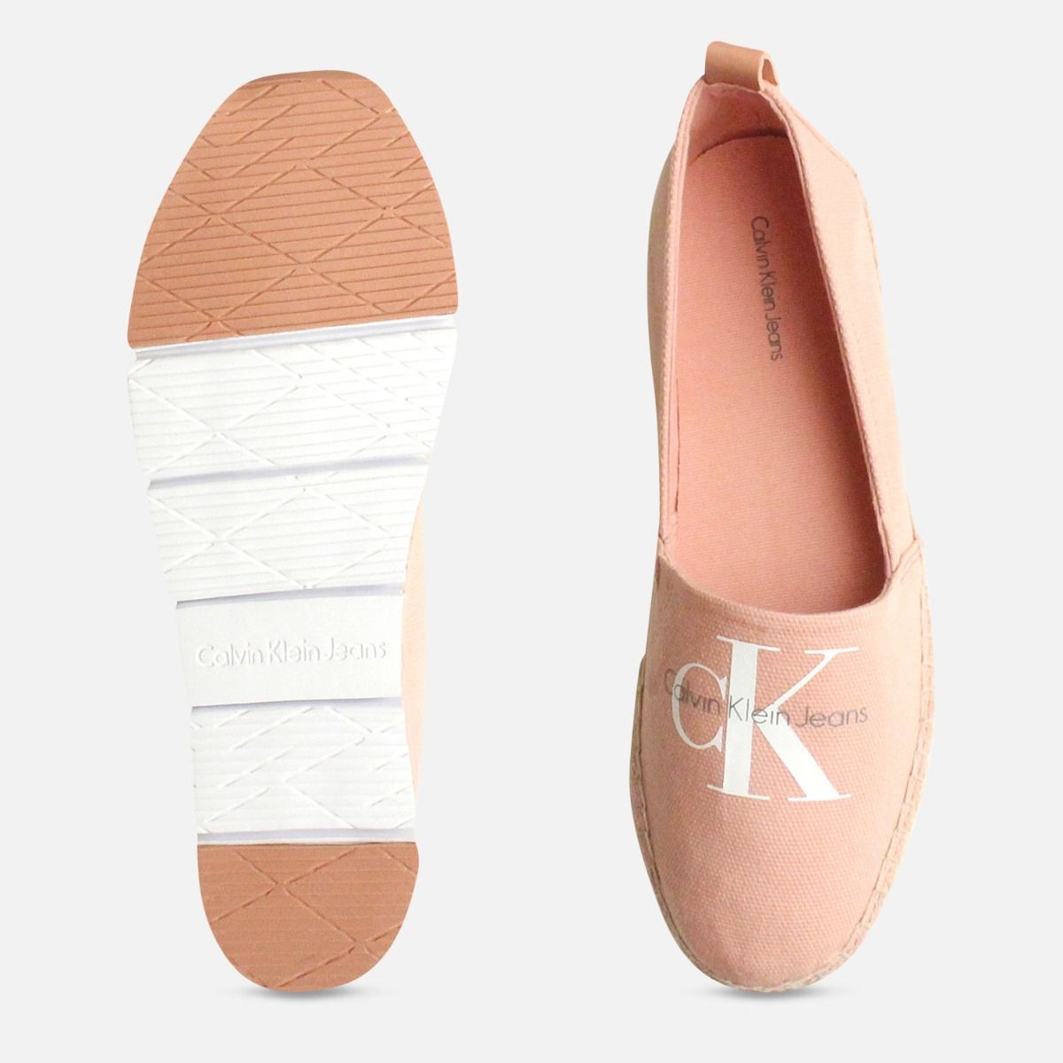 Calvin Klein Ladies Pink Canvas Espadrilles in Dusk Pink