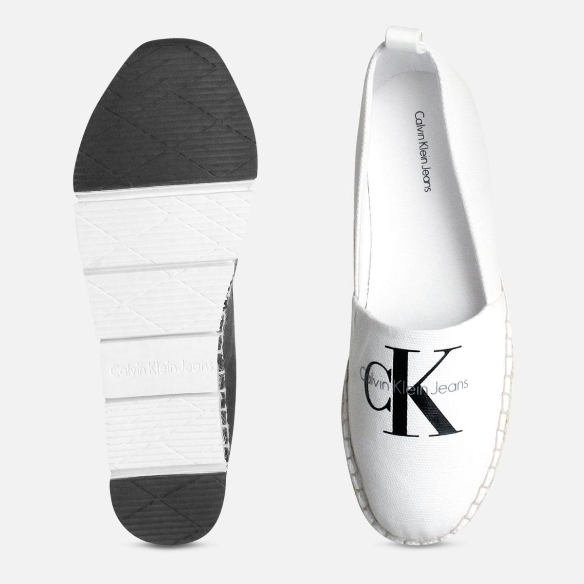 Calvin Klein Genna White Canvas Casual Espadrilles