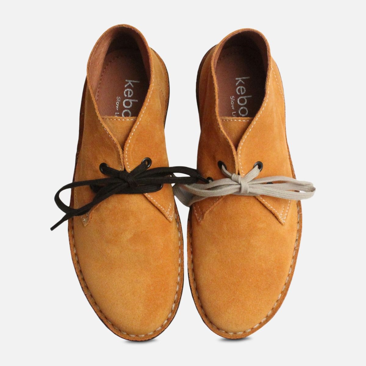 Wheat Yellow Suede Ladies Italian Desert Boots