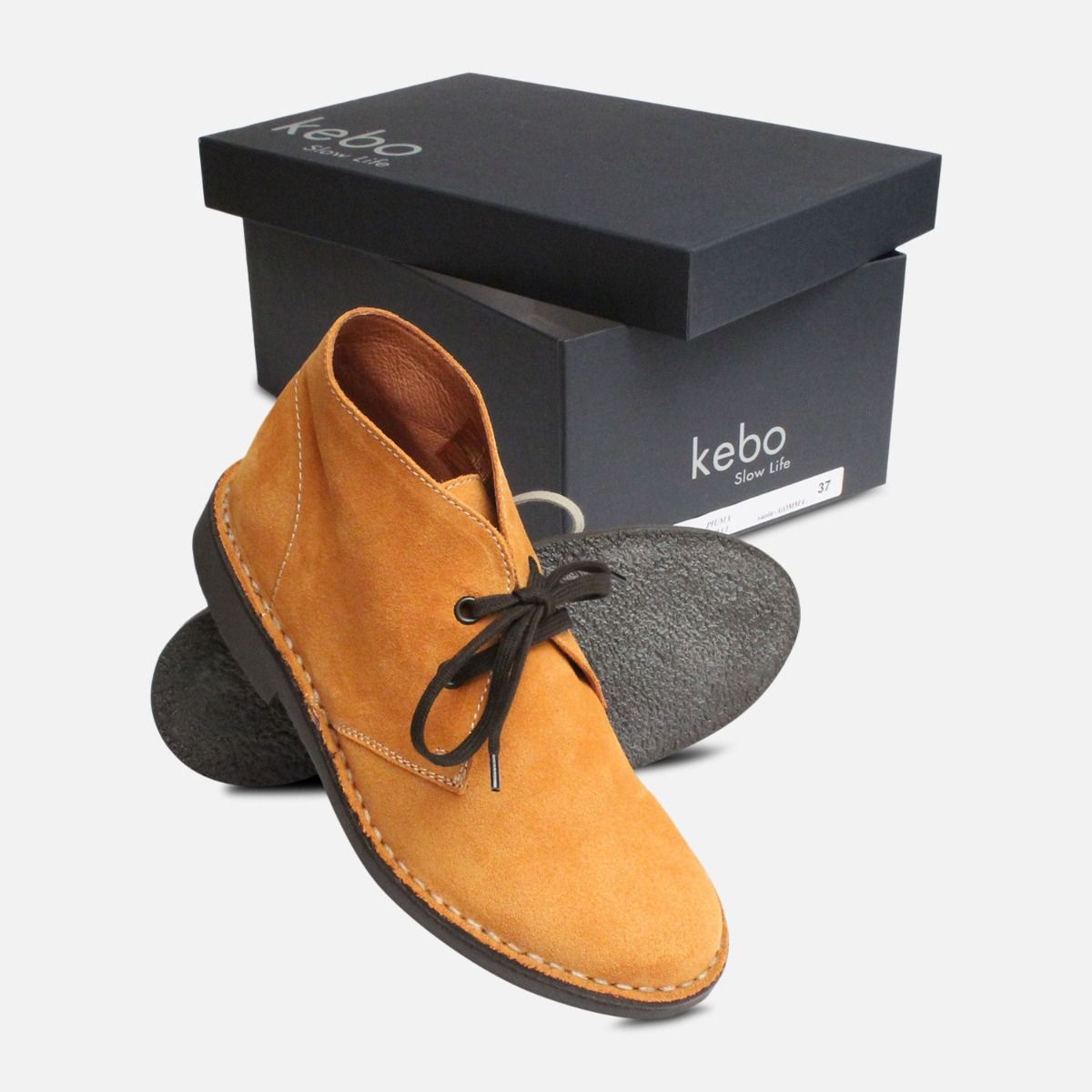 Wheat Yellow Suede Ladies Italian Desert Boots