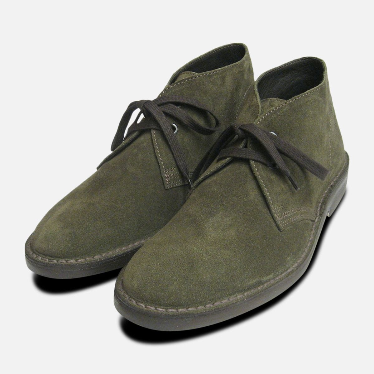 Original Mens Desert Boots in Forest Green Suede display picture 3