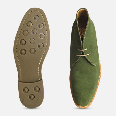 John White Westbury 4 Mens Green Suede Chukka Boots