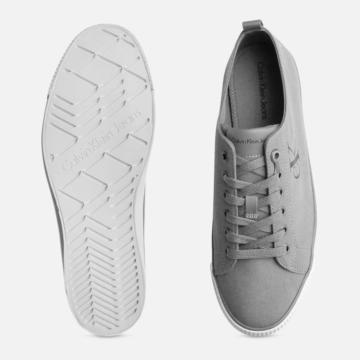 Grey Canvas Calvin Klein Arnold Mens Sneakers