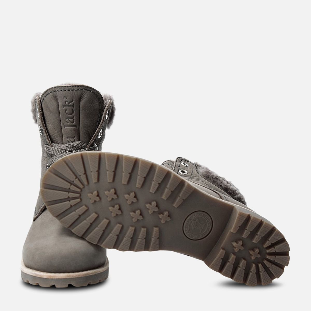 Panama Jack 03 Grey Igloo Fur Lined Lace Up Boot