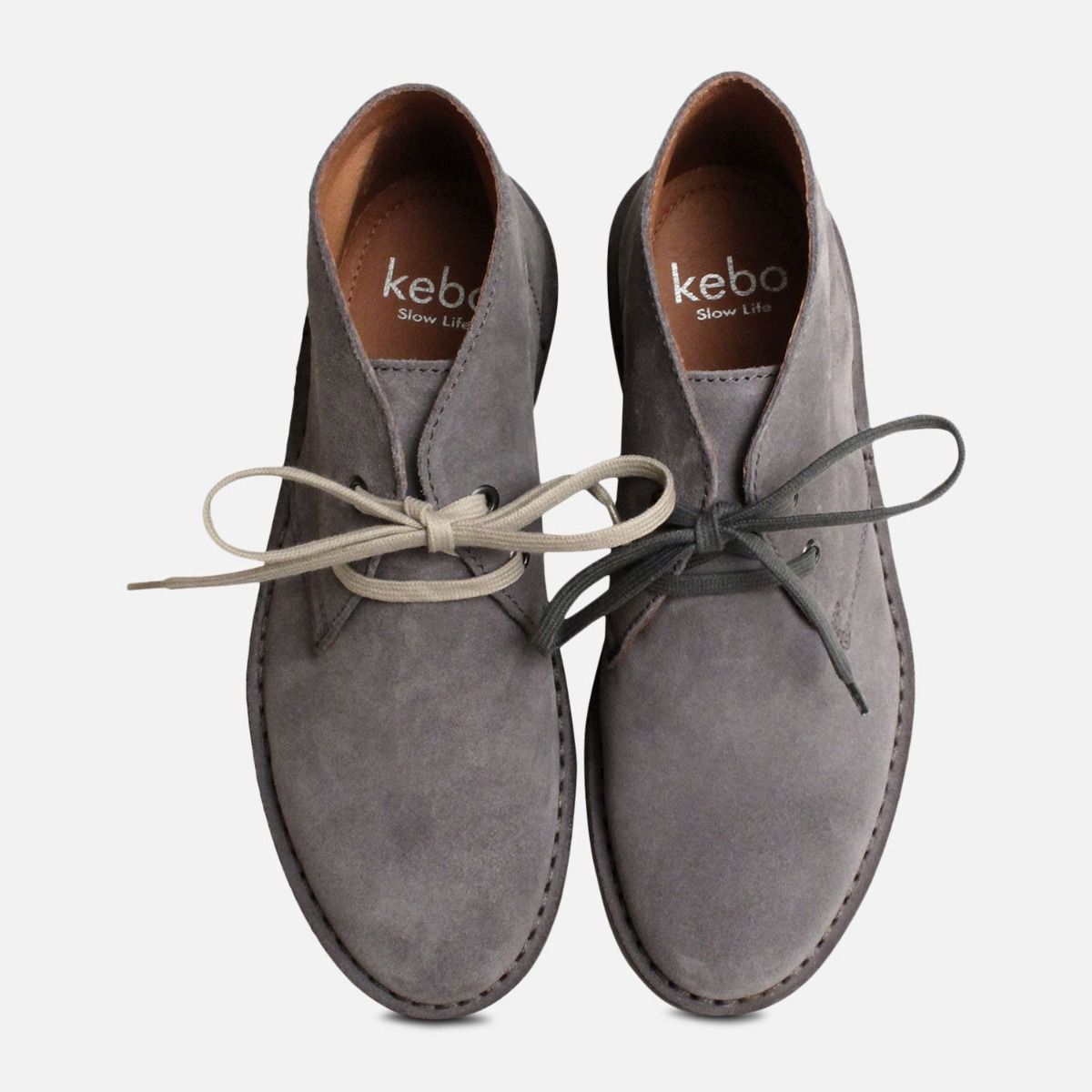 Ash Grey Italian Suede Desert Boots by Arthur Knight