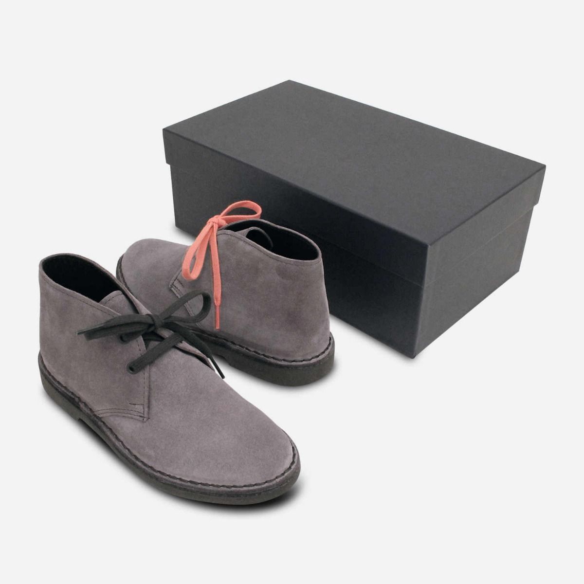 Grey Suede Womens Designer Italian Desert Boots