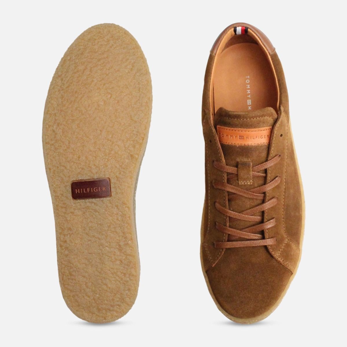 Tommy Hilfiger Luxury Tobacco Suede Cupsole Shoes