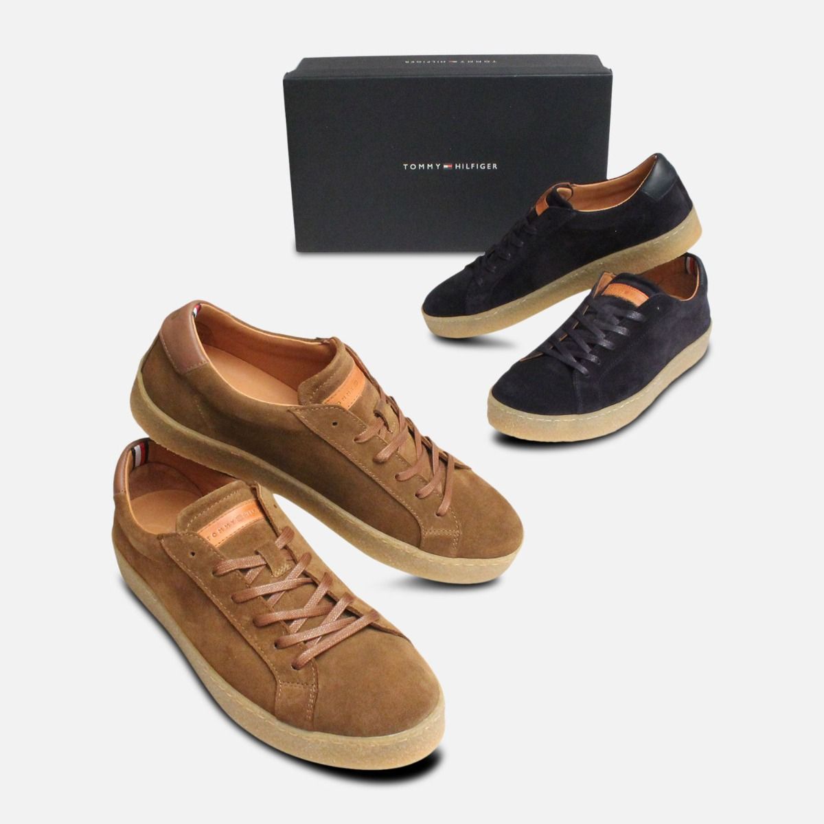 Tommy Hilfiger Luxury Tobacco Suede Cupsole Shoes