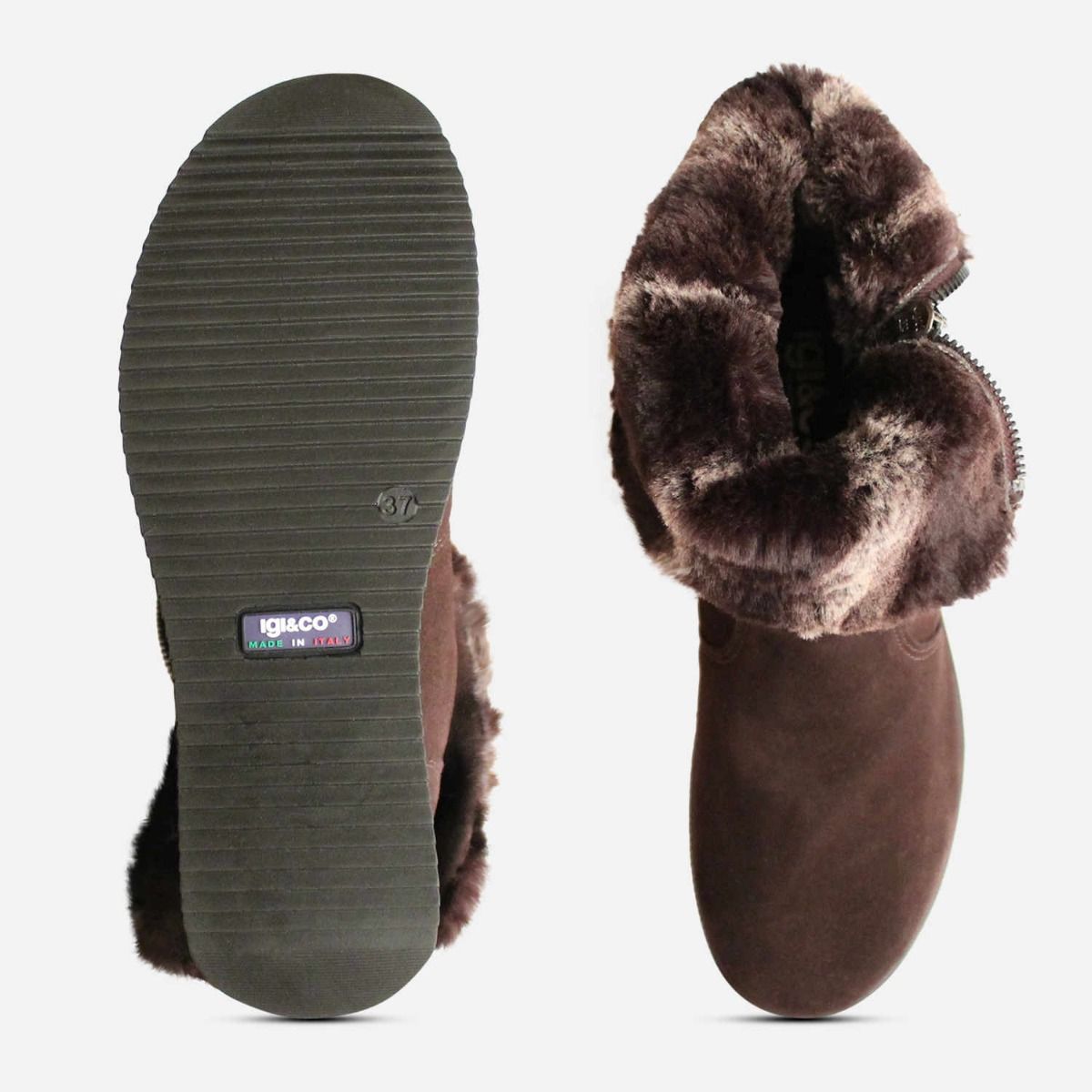 Brown Suede Waterproof Gore Tex Womens Fur Zip Boot