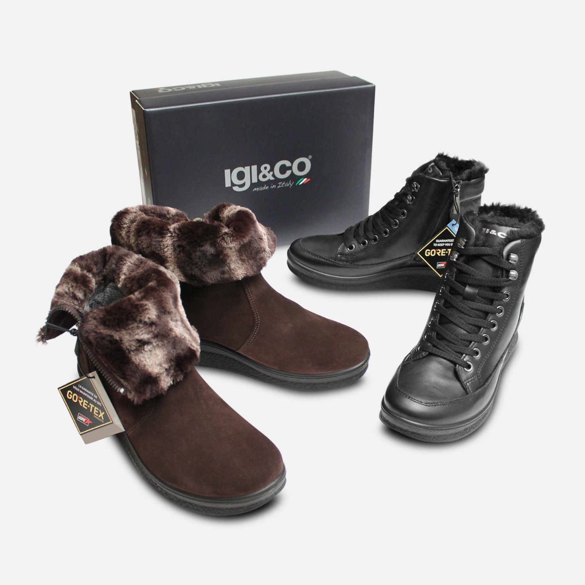 Brown Suede Waterproof Gore Tex Womens Fur Zip Boot