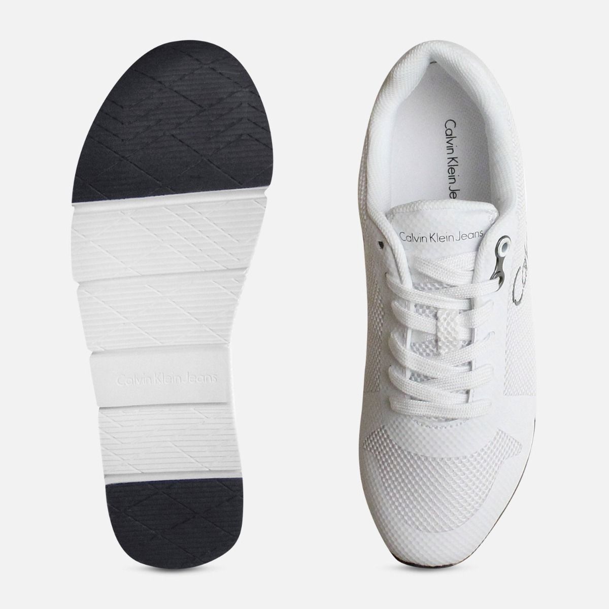 White Jacques Mesh Calvin Klein Trainers for Men