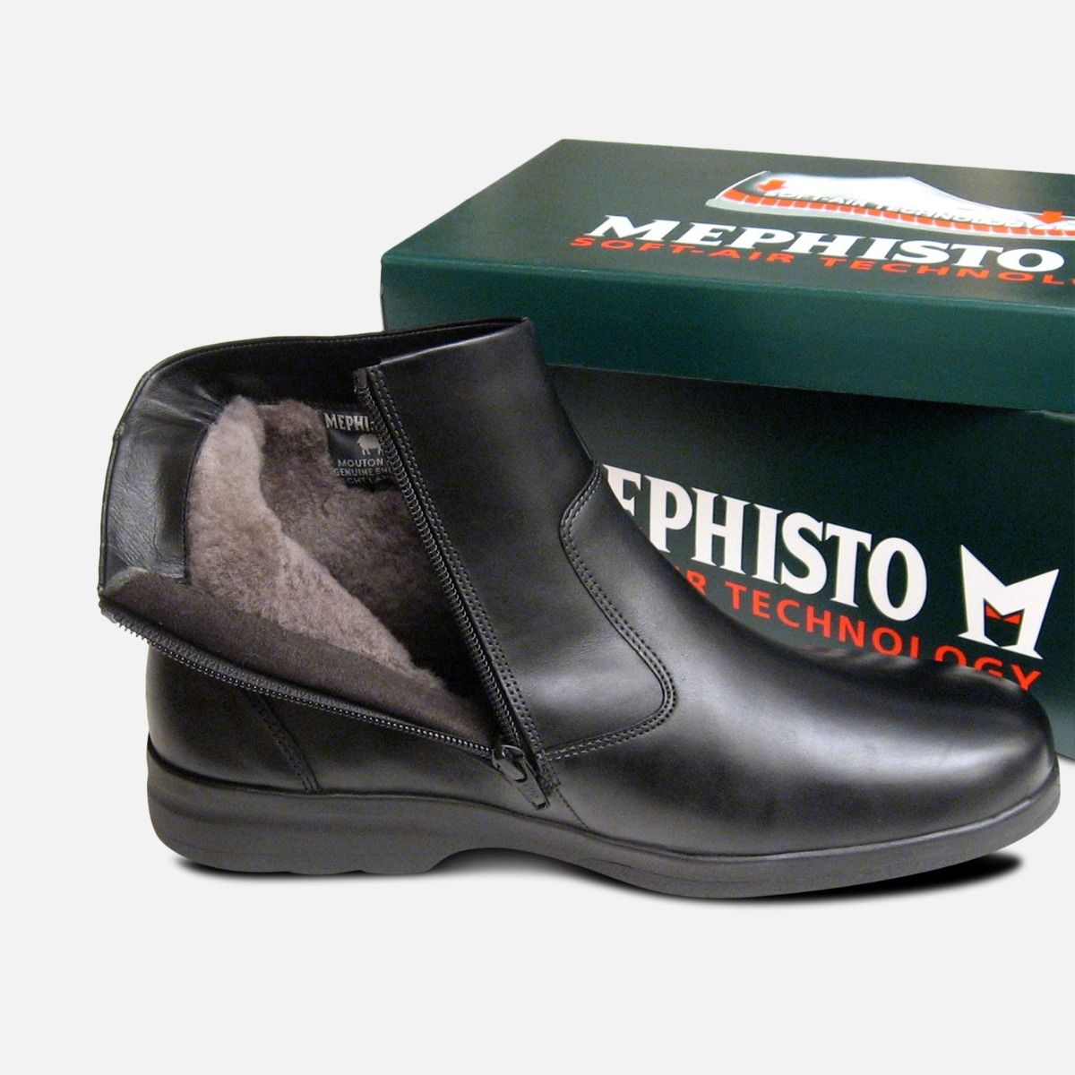 Mephisto Jasko Sheepskin Fur Zip Mid Boot