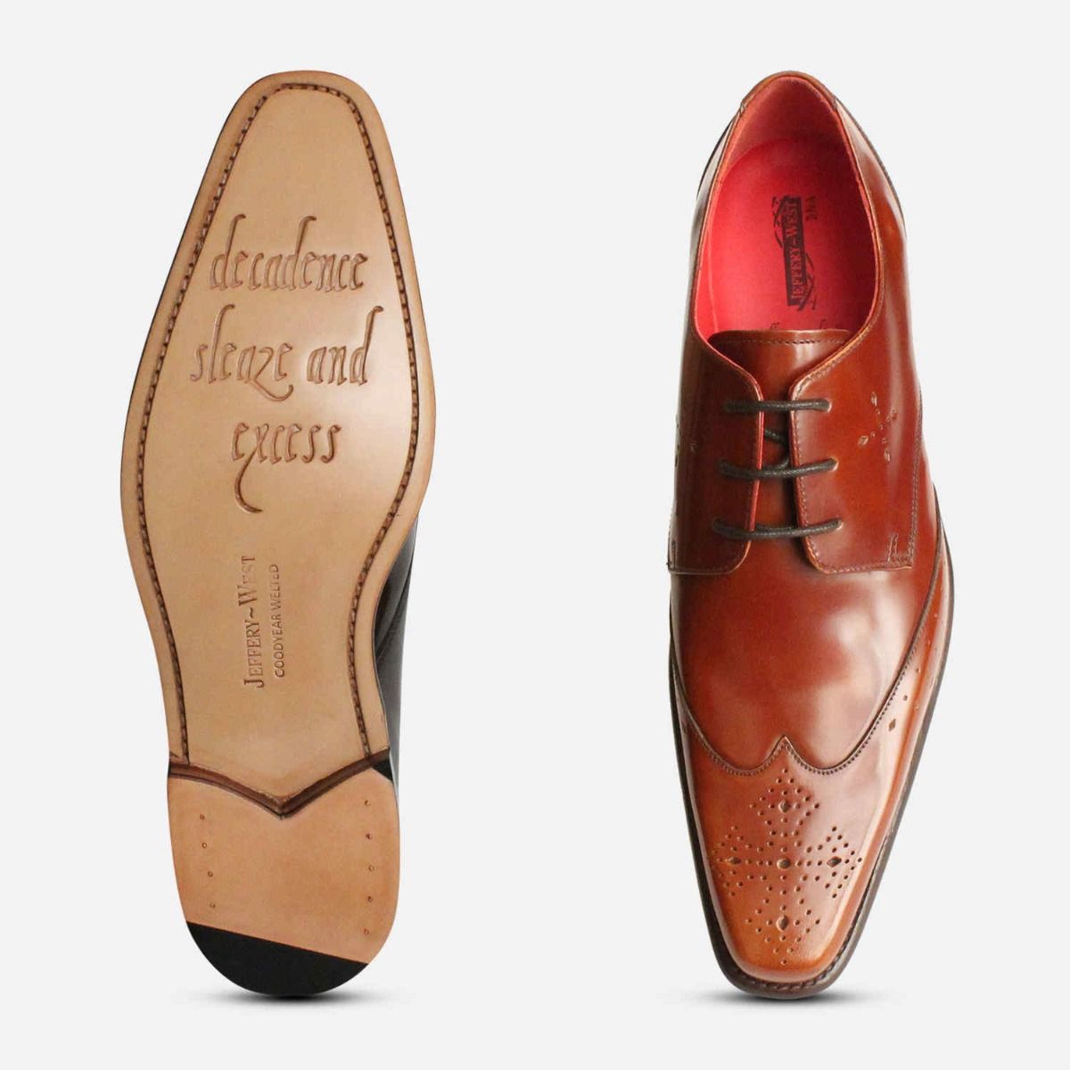 Jeffery West Shoes Formal Brogues in Dark Honey