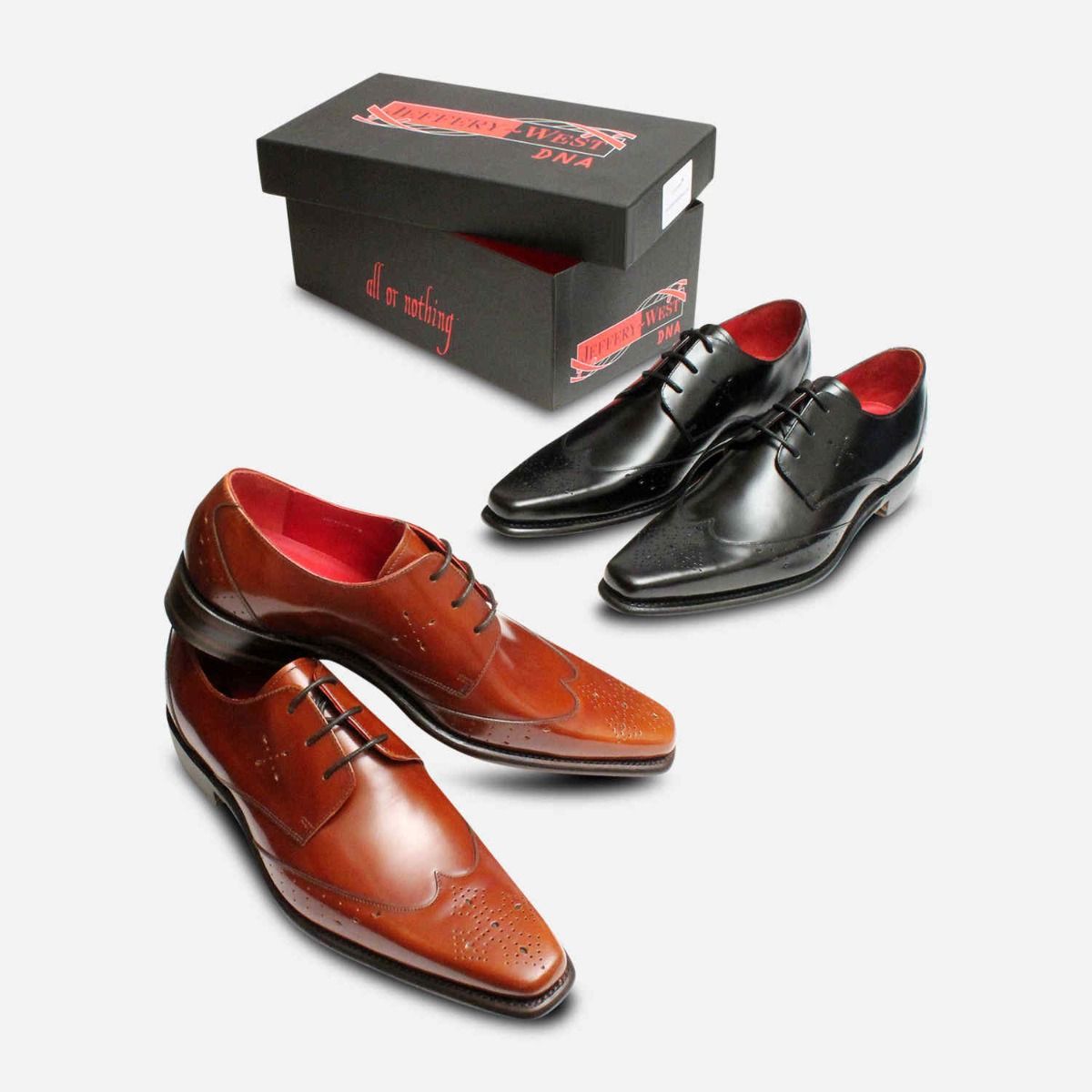 Jeffery West Shoes Formal Brogues in Dark Honey