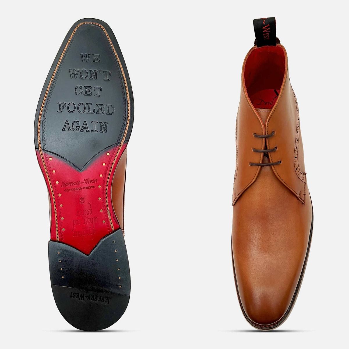 Jeffery West Premium Honey Tan Mens Chukka Boots