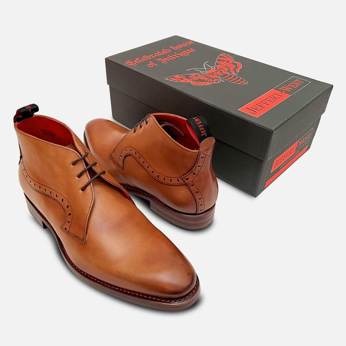 Jeffery West Premium Honey Tan Mens Chukka Boots