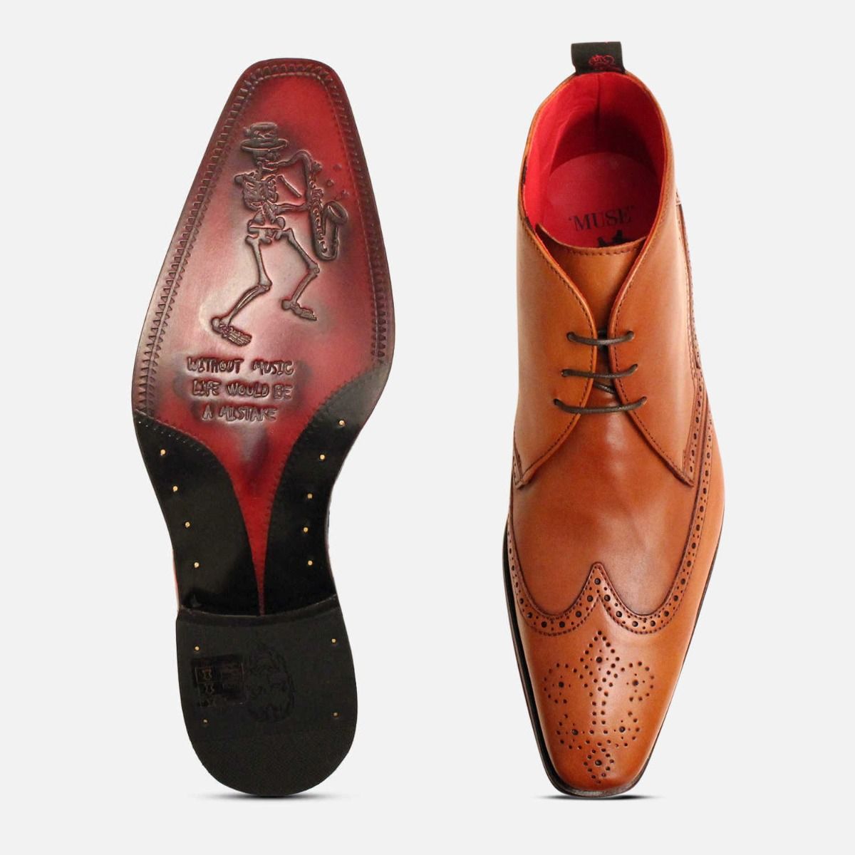 Jeffery West Scarface Wingtip Brogue Chukka Boot in Light Brown