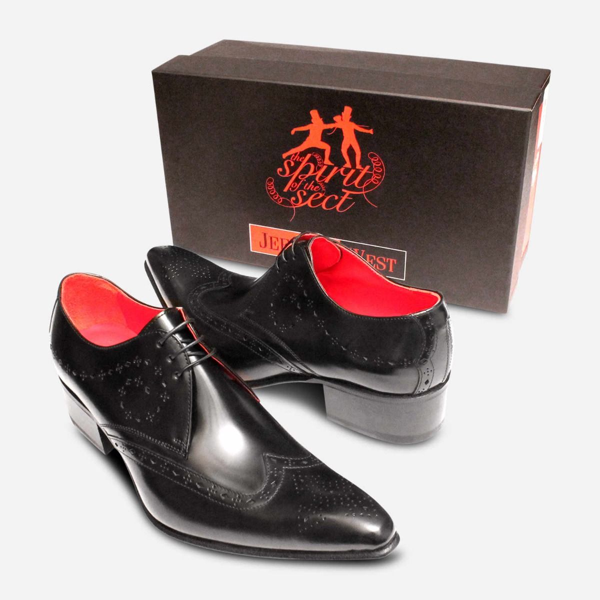 Jeffery West Pointed Rochdale Brogue Shoes with Heel