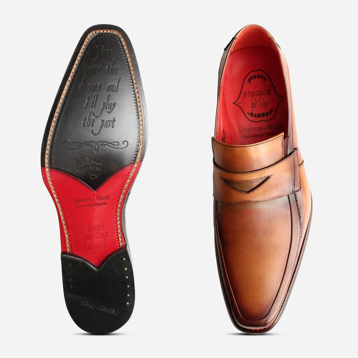 Jeffery West Premium Mahogany Shadow Penny Loafers