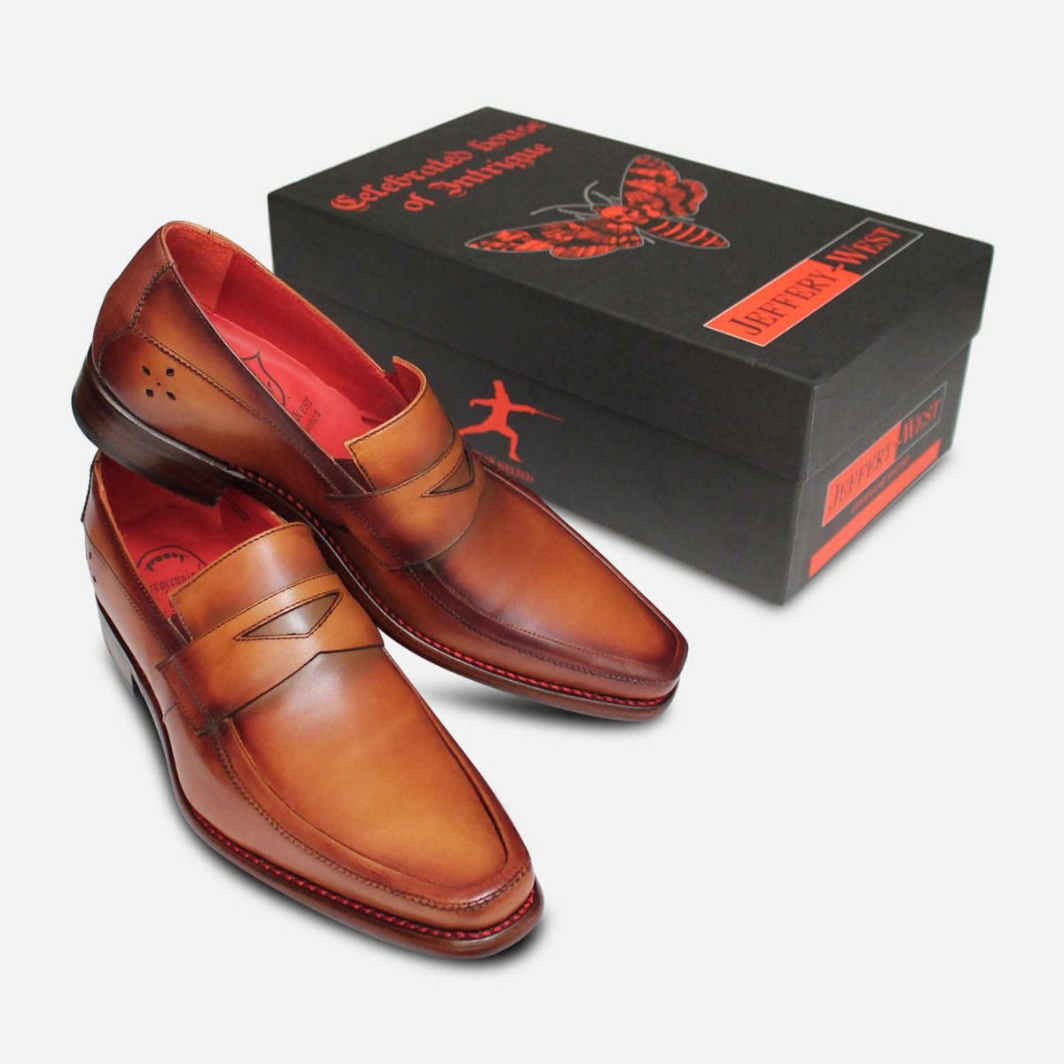 Jeffery West Premium Mahogany Shadow Penny Loafers