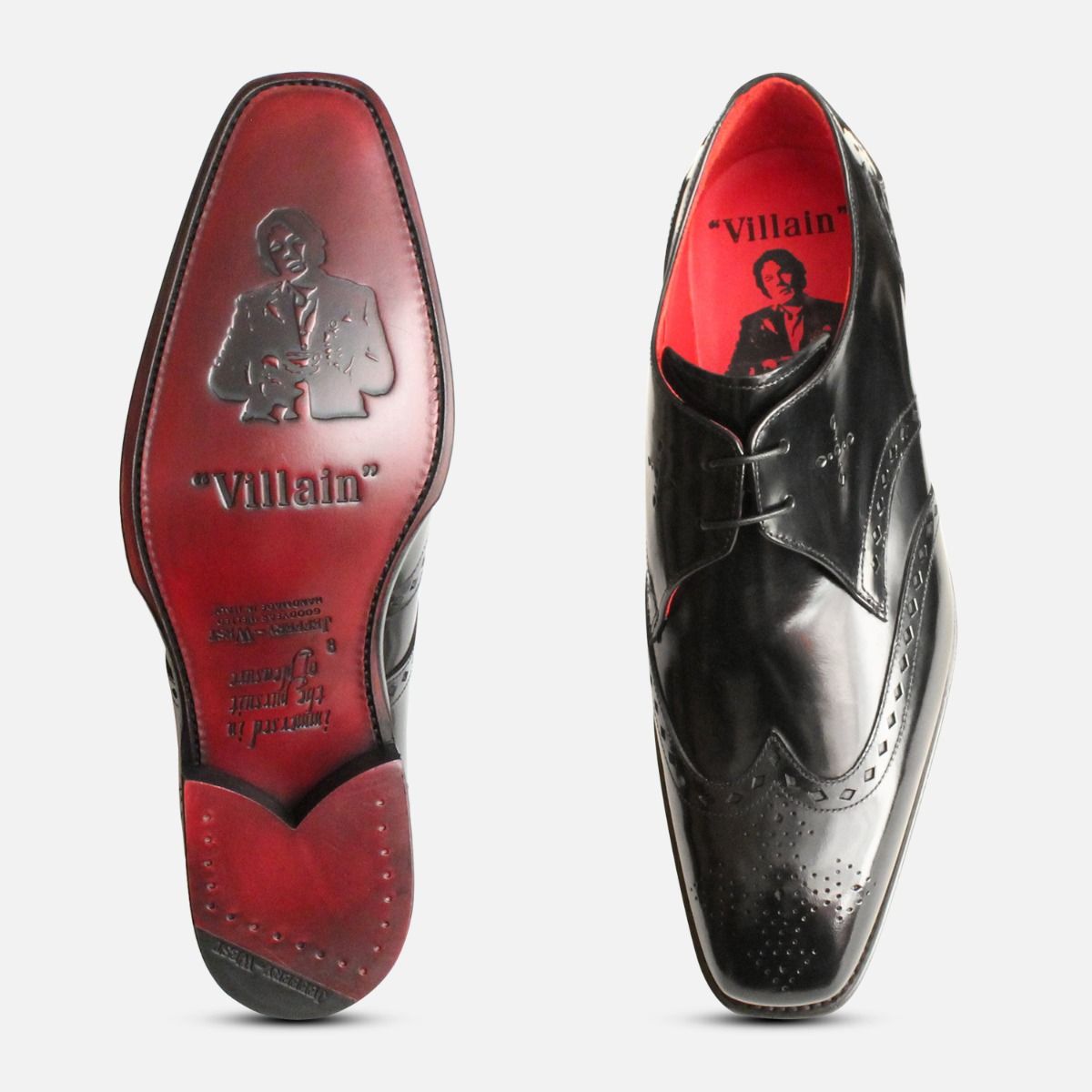 Formal Jeffery West Italian Brogue Shoes in Black