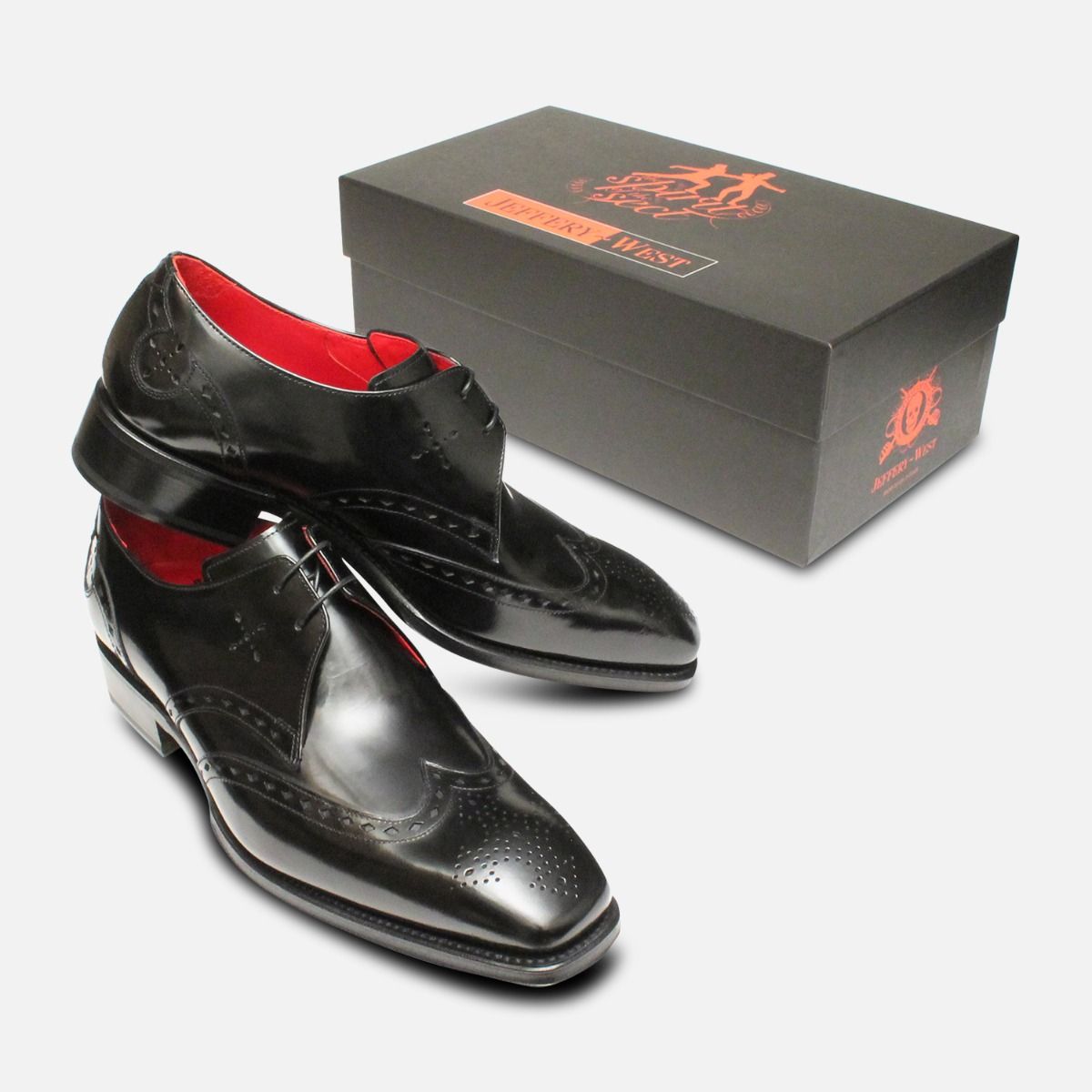 Formal Jeffery West Italian Brogue Shoes in Black