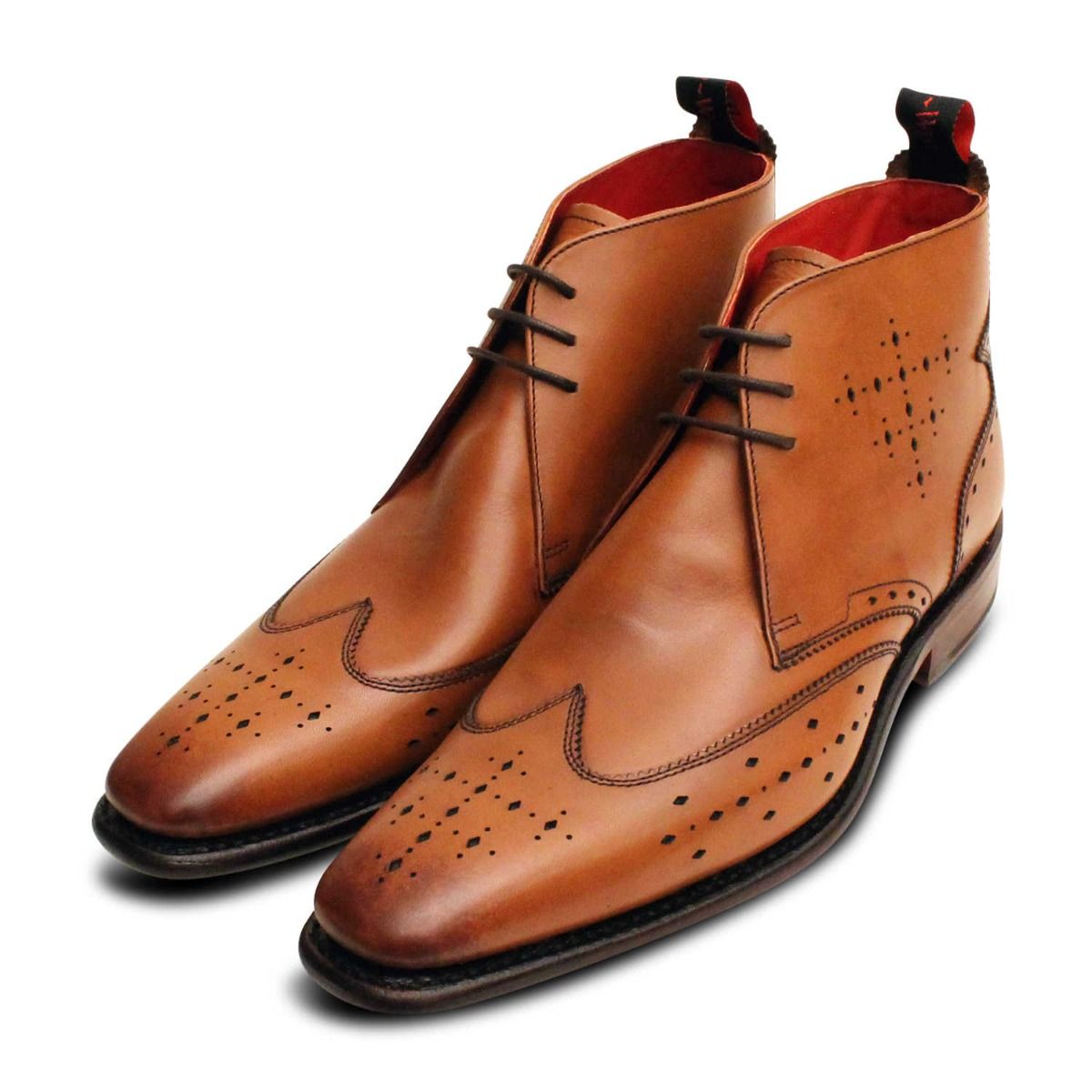 Jeffery West Honey Tan Polished Diamond Lace Up Chukka Boot display picture 2