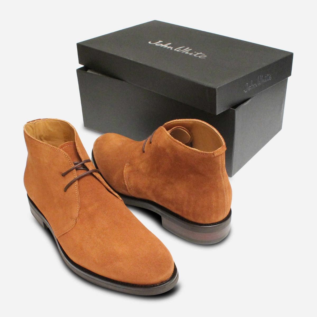 Cognac Suede Westbury 5 John White Ankle Boots