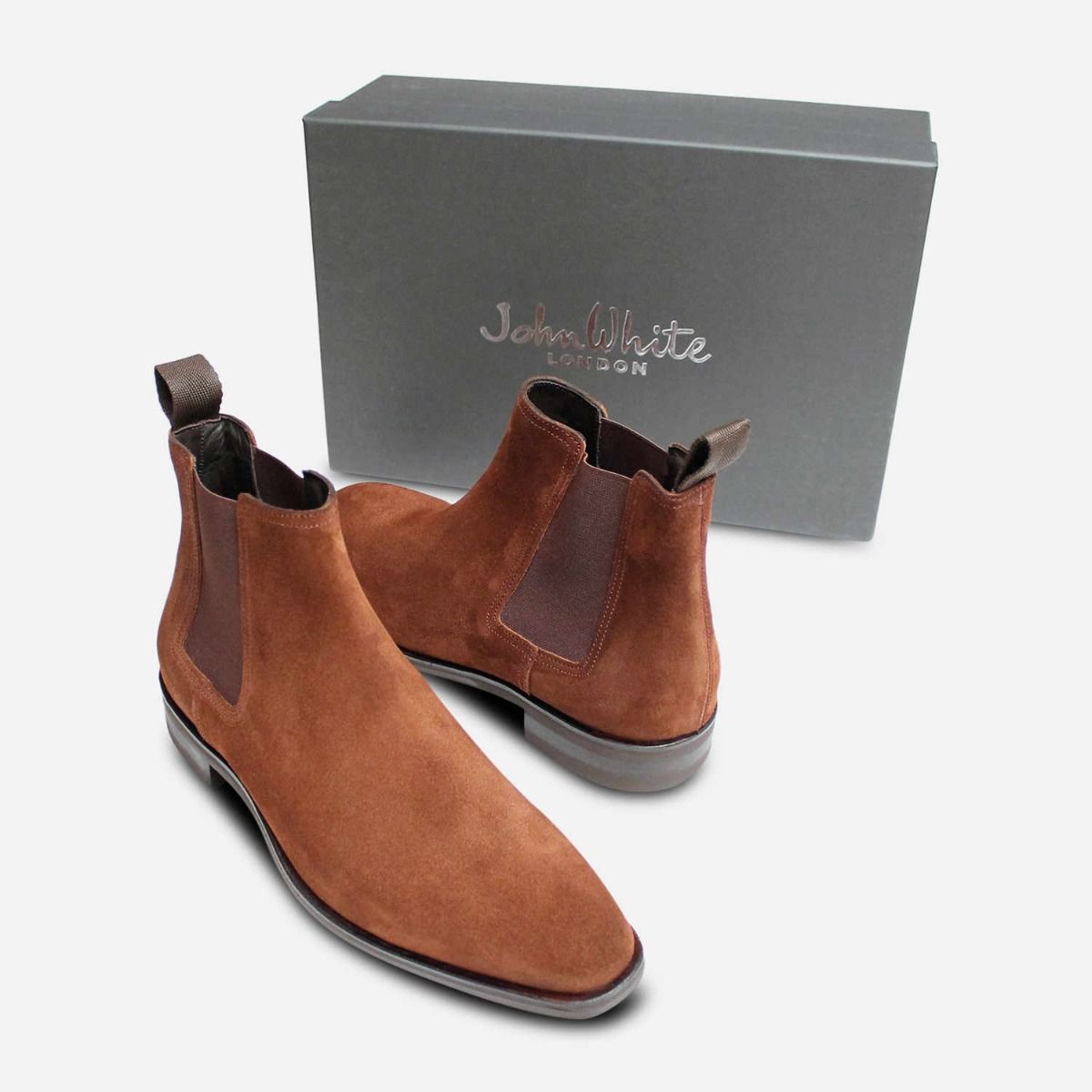 John White Premium Snuff Suede Mens Chelsea Boots