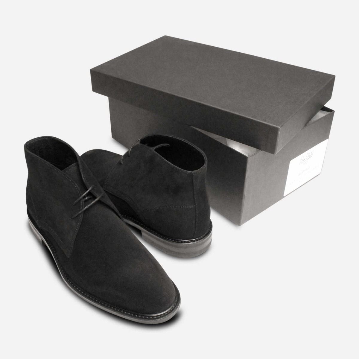 John White All Black Suede Westbury 3 Chukka Boots
